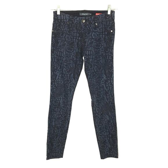 Level 99 Jeans Janice Ultra Skinny Snake Animal Skin Print Stretch Womens 25 - Picture 1 of 7